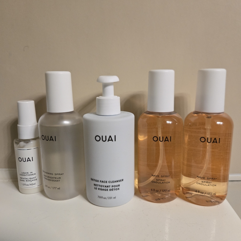 OUAI Hair and Skincare Collection with White and Silver Accents